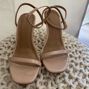 Simmi London Felicia barely there sandal in camel croc